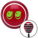 Green Cute Eyes Red Stripe Shift Knob with M16 x 15 Insert
