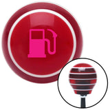 Pink Gas Station Tank Red Stripe Shift Knob with M16 x 15 Insert