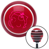 Pink Female Retarded Red Stripe Shift Knob with M16 x 15 Insert