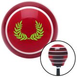 Green Hawaiian Leaf 2 Red Stripe Shift Knob with M16 x 15 Insert
