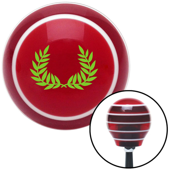 Green Hawaiian Leaf 2 Red Stripe Shift Knob with M16 x 15 Insert