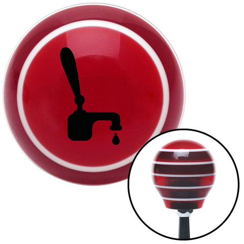 Black Tap w a Drip Red Stripe Shift Knob with M16 x 15 Insert