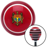 Brown Eagle Coat of Arms Red Stripe Shift Knob with M16 x 15 Insert