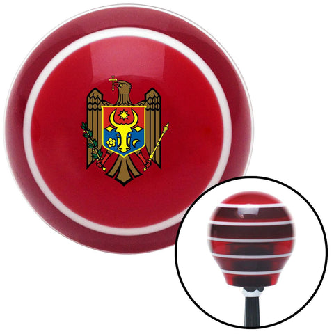 Brown Eagle Coat of Arms Red Stripe Shift Knob with M16 x 15 Insert