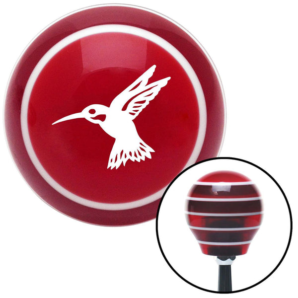 White Hummingbird Red Stripe Shift Knob with M16 x 15 Insert