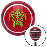 Green Hawaiian Turtle Red Stripe Shift Knob with M16 x 15 Insert