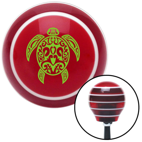 Green Hawaiian Turtle Red Stripe Shift Knob with M16 x 15 Insert