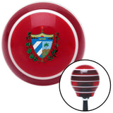 Cuba Coat of Arms Red Stripe Shift Knob with M16 x 15 Insert