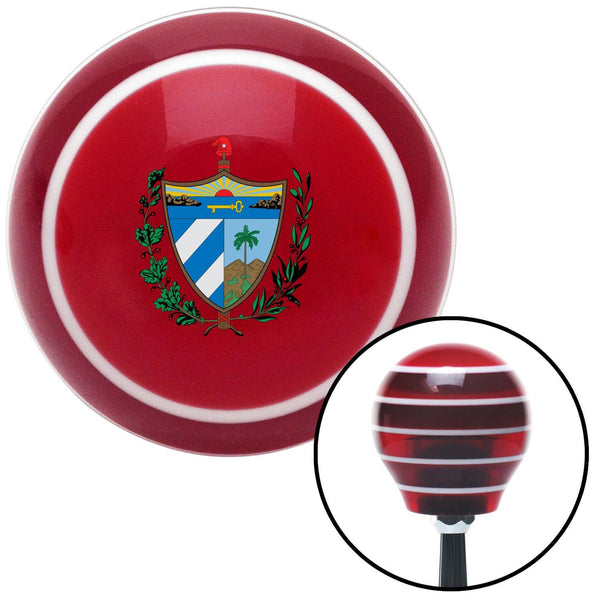 Cuba Coat of Arms Red Stripe Shift Knob with M16 x 15 Insert