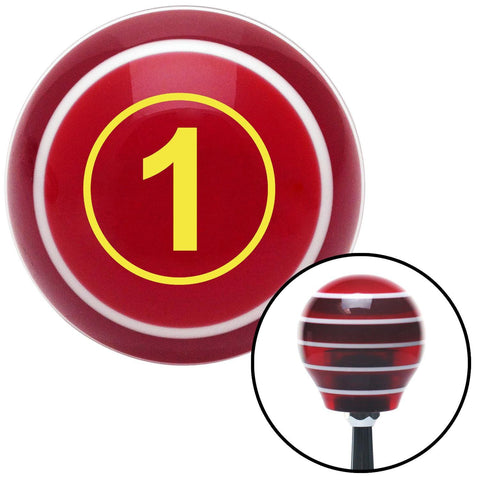 Yellow Ball 1 Red Stripe Shift Knob with M16 x 15 Insert