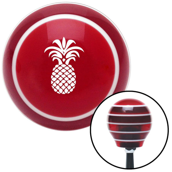 White Pineapple Red Stripe Shift Knob with M16 x 15 Insert