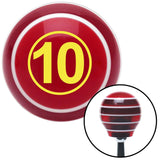 Yellow Ball 10 Red Stripe Shift Knob with M16 x 15 Insert