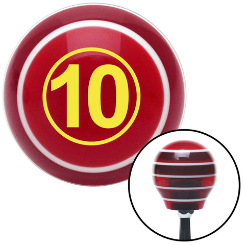 Yellow Ball 10 Red Stripe Shift Knob with M16 x 15 Insert