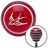 White Swallow Red Stripe Shift Knob with M16 x 15 Insert