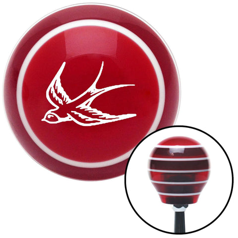White Swallow Red Stripe Shift Knob with M16 x 15 Insert