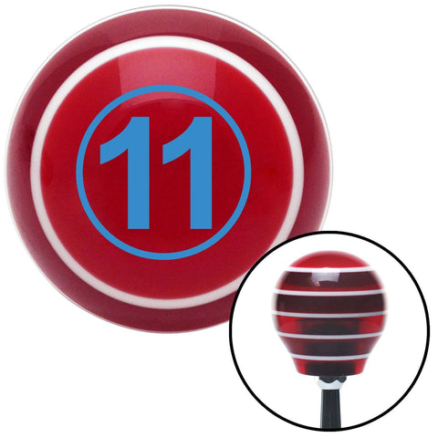 Blue Ball 11 Red Stripe Shift Knob with M16 x 15 Insert