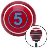 Blue Ball 5 Red Stripe Shift Knob with M16 x 15 Insert