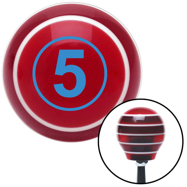 Blue Ball 5 Red Stripe Shift Knob with M16 x 15 Insert