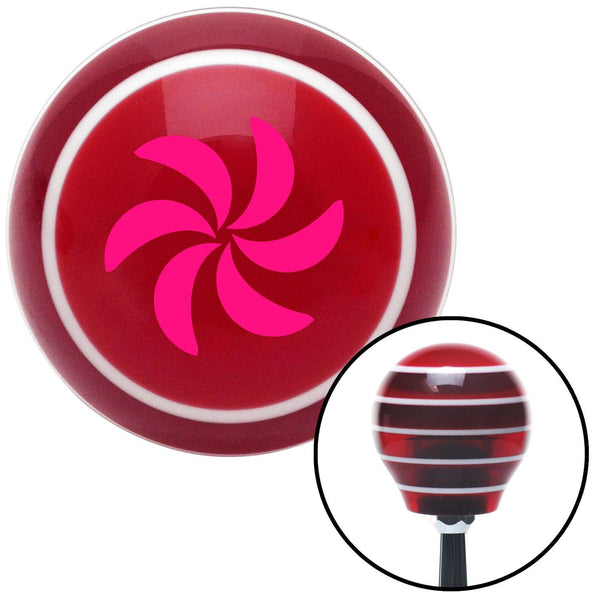 Pink Spinning Fan Blades Red Stripe Shift Knob with M16 x 15 Insert