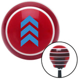 Blue Military Arrows Up Red Stripe Shift Knob with M16 x 15 Insert