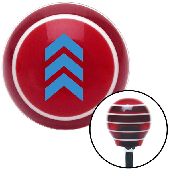 Blue Military Arrows Up Red Stripe Shift Knob with M16 x 15 Insert