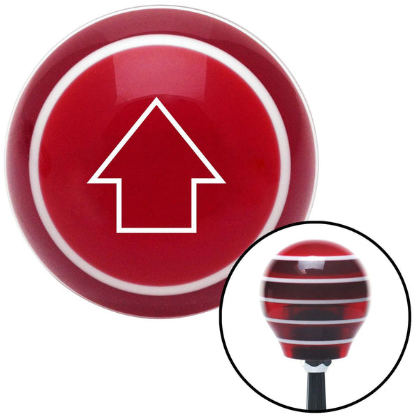 White Classic Arrow Up Red Stripe Shift Knob with M16 x 15 Insert