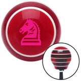 Pink Knight Horse Red Stripe Shift Knob with M16 x 15 Insert