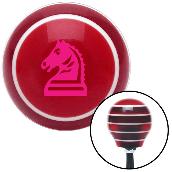 Pink Knight Horse Red Stripe Shift Knob with M16 x 15 Insert