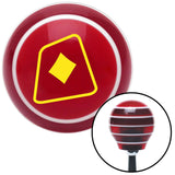 Yellow Diamonds on a Card Red Stripe Shift Knob with M16 x 15 Insert