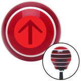 Red Circle Directional Arrow Up Red Stripe Shift Knob with M16 x 15 Insert