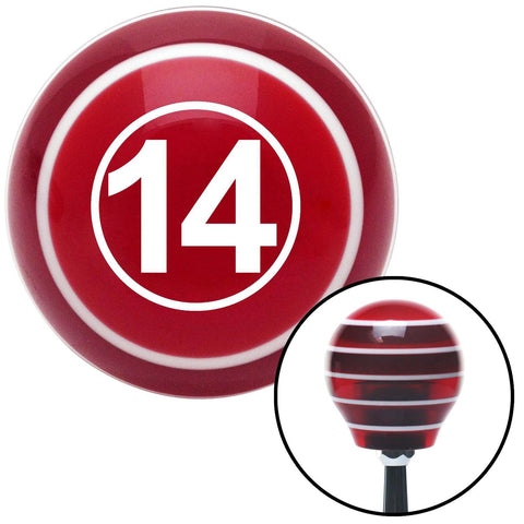 White Ball 14 Red Stripe Shift Knob with M16 x 15 Insert
