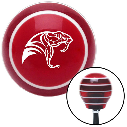 White Snake Profile Red Stripe Shift Knob with M16 x 15 Insert