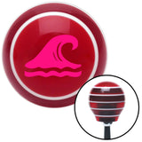 Pink Hawaiian Waves 2 Red Stripe Shift Knob with M16 x 15 Insert