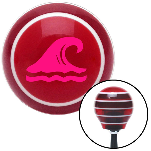 Pink Hawaiian Waves 2 Red Stripe Shift Knob with M16 x 15 Insert