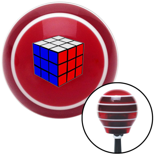Rubiks Cube Red Stripe Shift Knob with M16 x 15 Insert