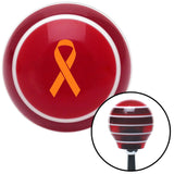 Orange Ribbon w Overlap Red Stripe Shift Knob with M16 x 15 Insert