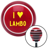 Yellow I 3 LAMBO Red Stripe Shift Knob with M16 x 15 Insert