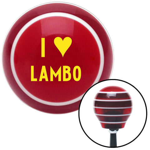 Yellow I 3 LAMBO Red Stripe Shift Knob with M16 x 15 Insert