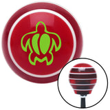Green Hawaii Turtle Red Stripe Shift Knob with M16 x 15 Insert
