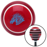 Blue Horse Red Stripe Shift Knob with M16 x 15 Insert