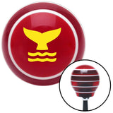 Yellow Whale Tail Red Stripe Shift Knob with M16 x 15 Insert