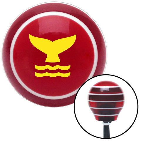Yellow Whale Tail Red Stripe Shift Knob with M16 x 15 Insert