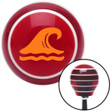 Orange Hawaiian Waves 2 Red Stripe Shift Knob with M16 x 15 Insert