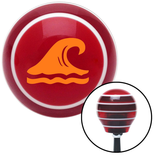 Orange Hawaiian Waves 2 Red Stripe Shift Knob with M16 x 15 Insert