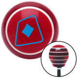 Blue Diamonds on a Card Red Stripe Shift Knob with M16 x 15 Insert