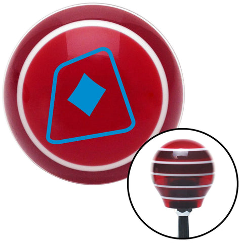 Blue Diamonds on a Card Red Stripe Shift Knob with M16 x 15 Insert