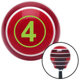 Green Number 4 Red Stripe Shift Knob with M16 x 15 Insert