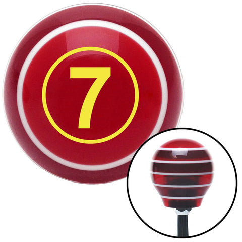 Yellow Ball 7 Red Stripe Shift Knob with M16 x 15 Insert