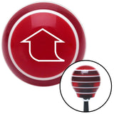 White Fat Empty Arrow Up Red Stripe Shift Knob with M16 x 15 Insert