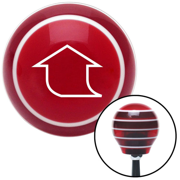 White Fat Empty Arrow Up Red Stripe Shift Knob with M16 x 15 Insert